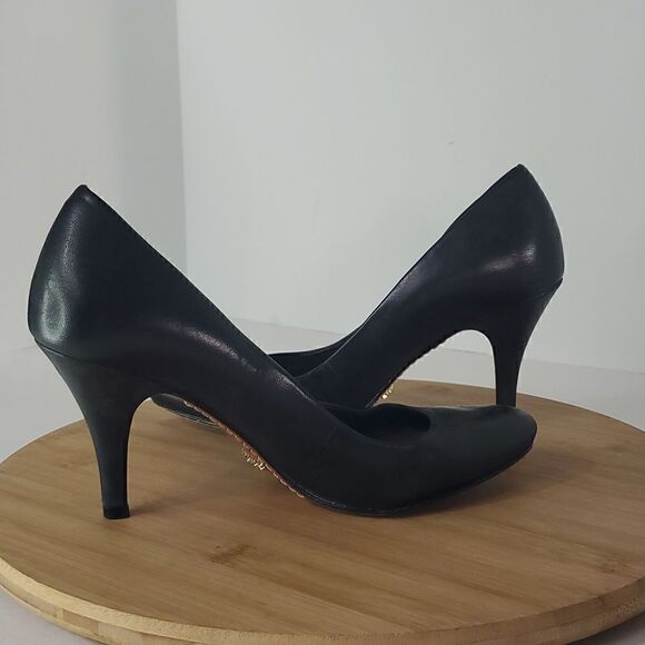 SCHUTZ Brazil Black Leather High Heel Classic Pumps Size US 6/ EU 37 - Picture 5 of 9